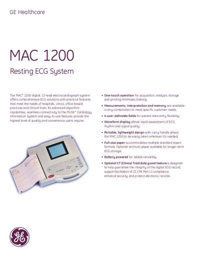 Mac 1200 ekg machine manual